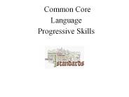 Common Core Language Progressive Skills