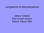 I programmi di immunizzazione