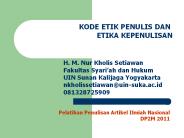 KODE ETIK PENULIS DAN