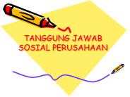 TANGGUNG JAWAB SOSIAL PERUSAHAAN