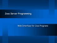 Java Server Programming