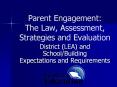 Parent Engagement: The Law, Assessment, Strategies and Evaluation PowerPoint PPT Presentation