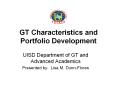 GT Characteristics and Portfolio Development PowerPoint PPT Presentation