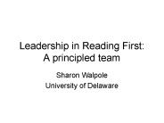 Leadership in Reading First: A principled team