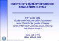 ELECTRICITY QUALITY OF SERVICE REGULATION IN ITALY PowerPoint PPT Presentation