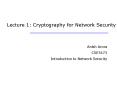 Lecture 1: Cryptography for Network Security PowerPoint PPT Presentation