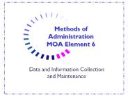 Methods of Administration MOA Element 6