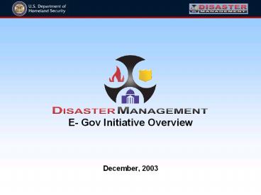 E- Gov Initiative Overview