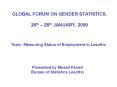 GLOBAL FORUM ON GENDER STATISTICS,  26th  PowerPoint PPT Presentation