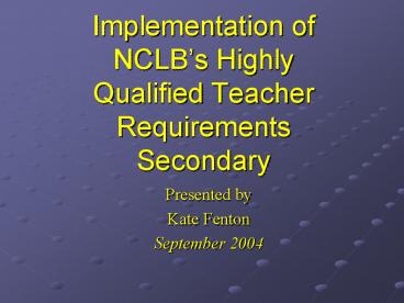 Implementation of NCLB
