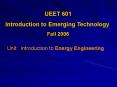 UEET 601 PowerPoint PPT Presentation