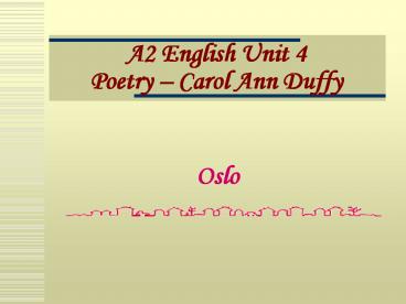 A2 English Unit 4 Poetry 