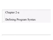 Chapter 2-a Defining Program Syntax