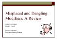 Misplaced and Dangling Modifiers: A Review PowerPoint PPT Presentation