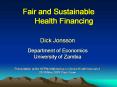 Fair and Sustainable Health Financing PowerPoint PPT Presentation