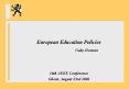 European Education Policies PowerPoint PPT Presentation