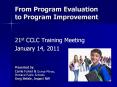 From Program Evaluation to Program Improvement PowerPoint PPT Presentation