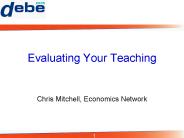 Evaluating Your Teaching