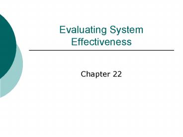 Evaluating System Effectiveness