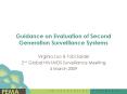 Guidance on Evaluation of Second Generation Surveillance Systems PowerPoint PPT Presentation