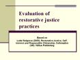 Evaluation of restorative justice practices PowerPoint PPT Presentation