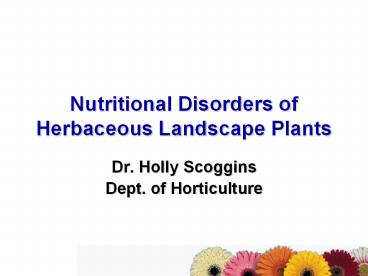 Nutritional Disorders of Herbaceous Landscape Plants