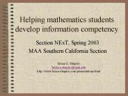 Helping mathematics students develop information competency