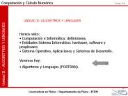 UNIDAD II: ALGORITMOS Y LENGUAJES