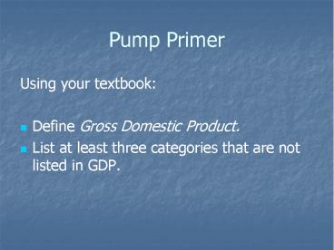 Pump Primer