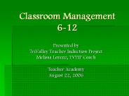 Classroom Management 6-12