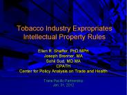 Tobacco Industry Expropriates Intellectual Property Rules