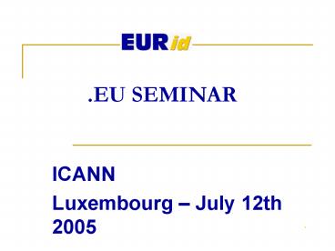 .EU SEMINAR