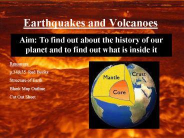 Earthquakes and Volcanoes