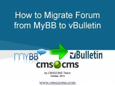 Migrating a Forum from MyBB to vBulletin
