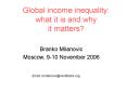 Global income inequality: what it is and why it matters? PowerPoint PPT Presentation
