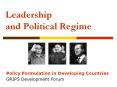 Leadership and Political Regime PowerPoint PPT Presentation