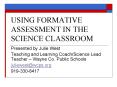 USING FORMATIVE ASSESSMENT IN THE SCIENCE CLASSROOM PowerPoint PPT Presentation