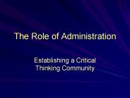 The Role of Administration