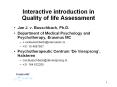 Interactive introduction in Quality of life Assessment PowerPoint PPT Presentation