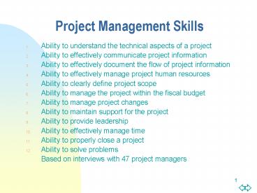 Project Management Skills