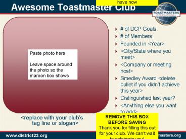 Awesome Toastmaster Club