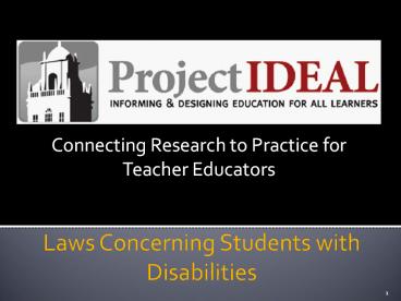 Laws Concerning Students with Disabilities