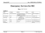 Emergency Services for 802