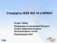 ????????? IEEE 802.16 ? WiMAX* PowerPoint PPT Presentation