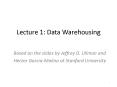 Lecture 1: Data Warehousing PowerPoint PPT Presentation