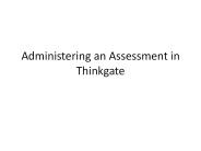 Administering an Assessment in Thinkgate