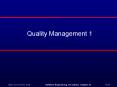 Quality Management 1 PowerPoint PPT Presentation