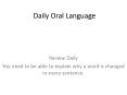 Daily Oral Language PowerPoint PPT Presentation
