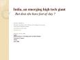 India, an emerging high tech giant  But does she have feet of clay ? PowerPoint PPT Presentation