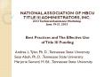 NATIONAL ASSOCIATION OF HBCU TITLE III ADMINISTRATORS, INC. 2013 Technical Assistance Workshop June 19-21, 2013 PowerPoint PPT Presentation